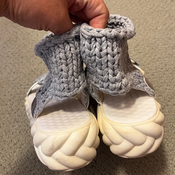 Knit Platform Sandal Crochet Shoes Gladiator Wedge Woven Boho Anthro Free People - Picture 3 of 9